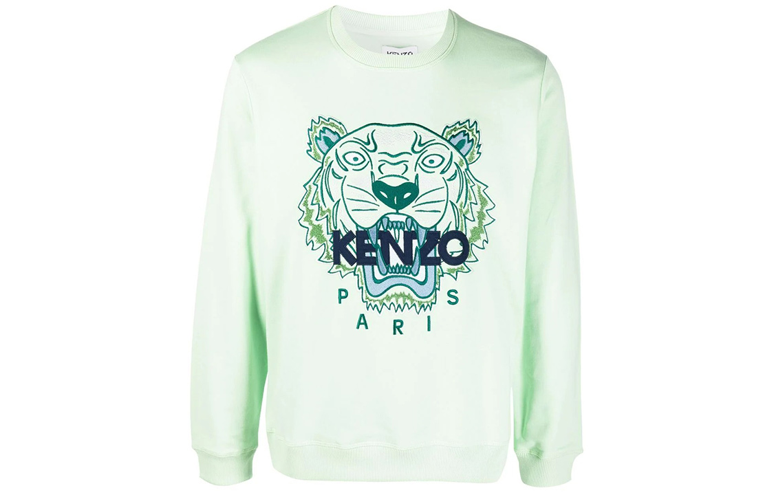 KENZO SS22  Light Green Tiger Logo Crewneck Sweatshirt FC55SW1234XL-47