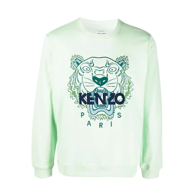 KENZO SS22 Light Green Tiger Logo Crewneck Sweatshirt FC55SW1234XL-47
