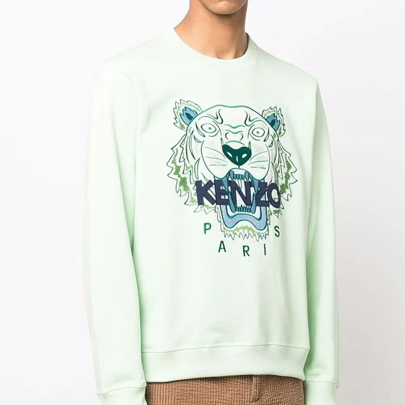 Lookbook KENZO SS22 淺綠色虎頭標誌圓領長袖衛衣 FC55SW1234XL-47