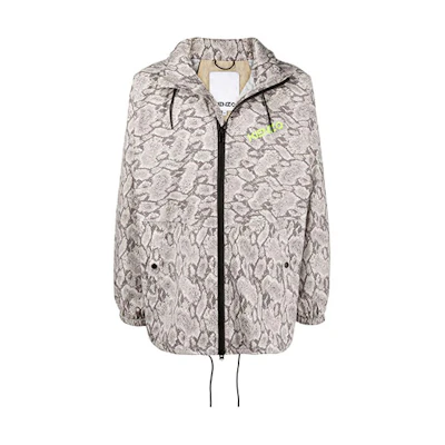 KENZO SS22 Lightweight Snake Print Jacket - Grey FC55BL0909NE-12
