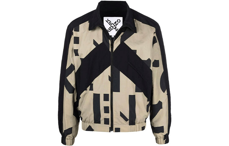 KENZO SS22  Logo Print Patchwork Lightweight Jacket Multicolor FC55BL5109L0-92