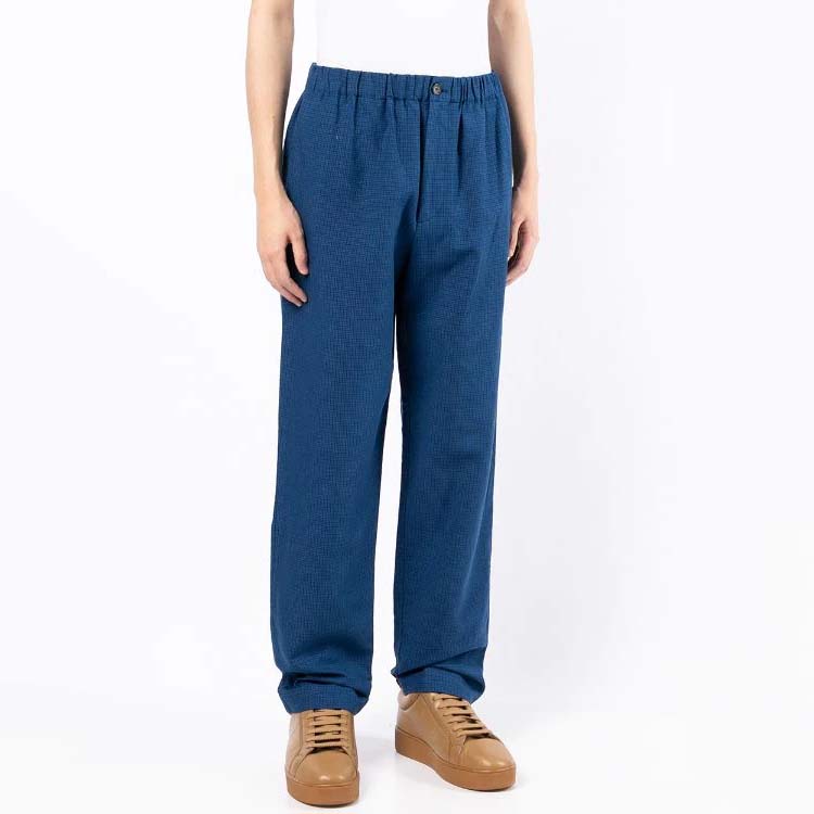 Purchase KENZO SS22  Loose-fit Plaid Casual Pants Dark Blue. FC55PA5001LP-78
