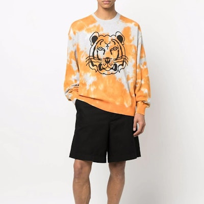 KENZO SS22 Oren Sweater Pullover Kepala Harimau Crewneck FC55PU6893TE-16 Lookbook KENZO SS22 Oren Sweater Pullover Kepala Harimau Crewneck FC55PU6893TE-16