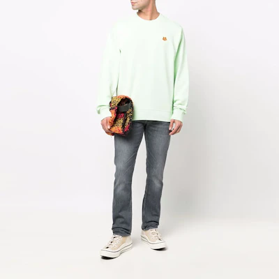 KENZO SS22 粉綠刺繡動物棉質圓領長袖上衣 FC55SW0064MC-47 Shop KENZO SS22 粉綠刺繡動物棉質圓領長袖上衣 FC55SW0064MC-47