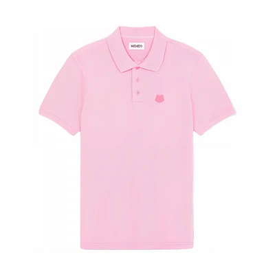 KENZO SS22 Pink Tiger Head Graphic Polo Shirt. FC55PO001CPV-30