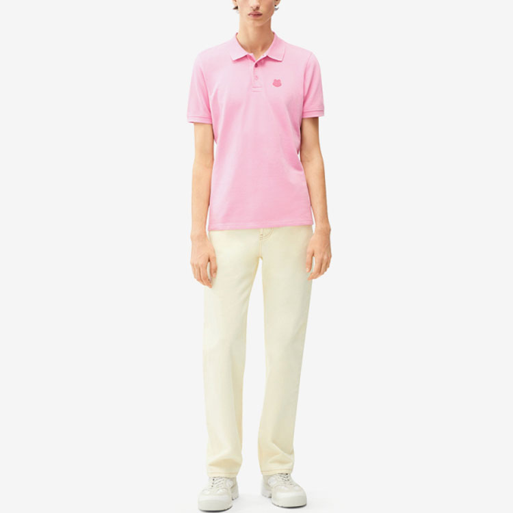 Lookbook KENZO SS22 Polo Rosa con Gráfico de Cabeza de Tigre. FC55PO001CPV-30