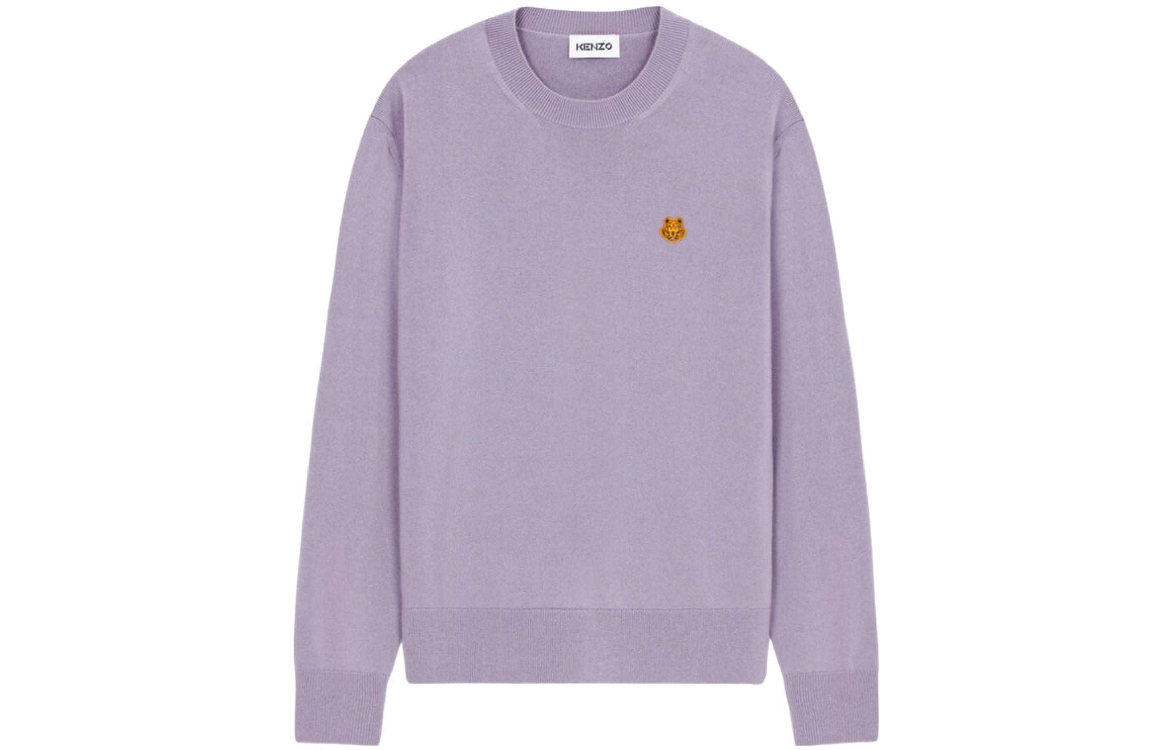 Order KENZO SS22  Purple Sweater - Logo Tiger Print Wool Pullover Crewneck. FB65PU6423TA-81