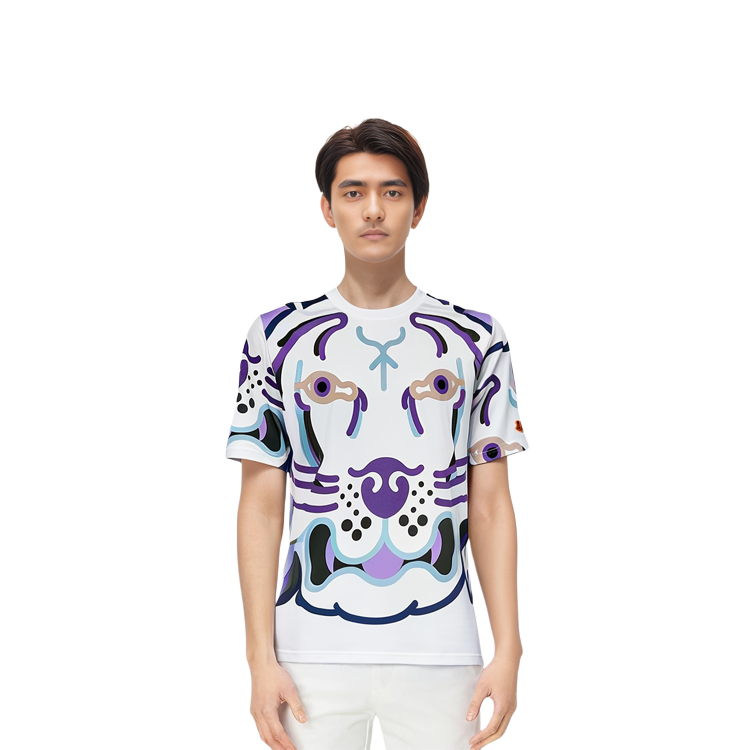 Purchase KENZO SS22 화이트 타이거 헤드 그래픽 반팔 티셔츠 FC55TS2574SB-01B