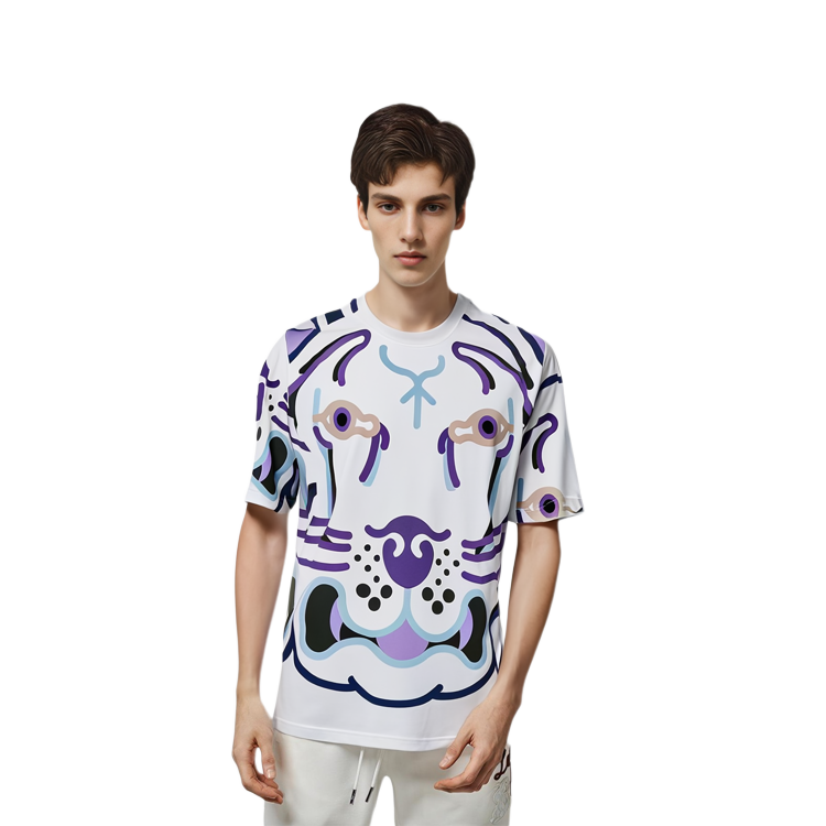 Details for KENZO SS22 화이트 타이거 헤드 그래픽 반팔 티셔츠 FC55TS2574SB-01B