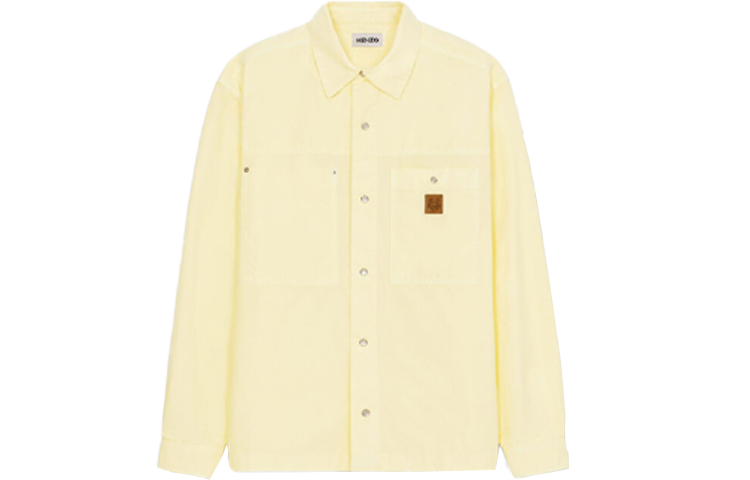 Order KENZO SS22  Yellow Denim Jacket with Logo Patch and Long Sleeves. FC55CH5159CB-37