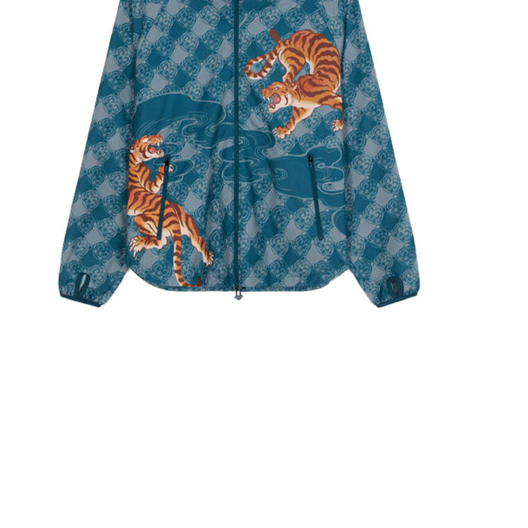Cheap KENZO SS22 Zodiac Tiger Hoodie Cetak Biru Itik. FC55BL155CNL-73
