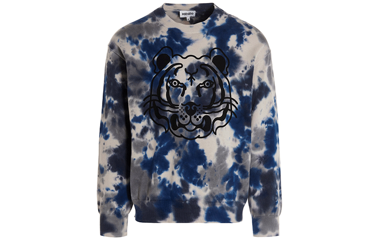 KENZO SS22 Animal Print Crewneck Knit Sweater  Blue FC55PU6893TE-62 圖 2