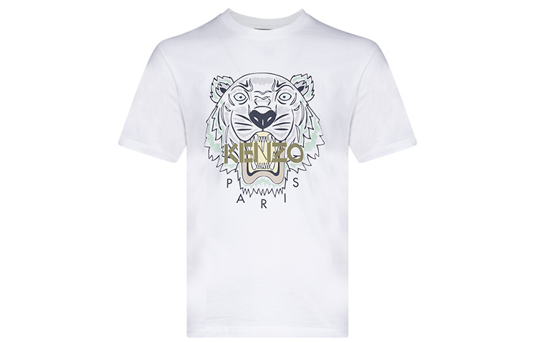 Order KENZO SS22 經典虎頭刺繡圖案白色短袖T恤 FC55TS0204YL-01B