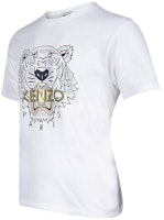 KENZO SS22 클래식 타이거 자수 그래픽 티셔츠 화이트 티셔츠 FC55TS0204YL-01B Shop KENZO SS22 클래식 타이거 자수 그래픽 티셔츠 화이트 티셔츠 FC55TS0204YL-01B