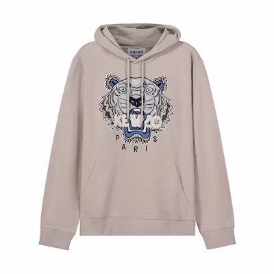 KENZO SS22 Cotton Tiger Graphic Hoodie Sandstone Beige FC55SW3334XL-08
