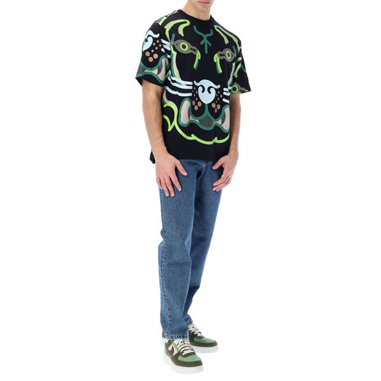 Shop KENZO SS22 黑色短袖圓領T恤 FC55TS2574SB-99