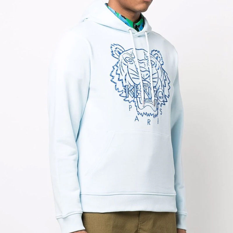 Purchase KENZO SS22 刺绣虎头连帽衫 蓝色 FC55SW3384XF-64
