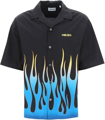 ケンゾー SS22 フレーム ボウリング 半袖 シャツ ブラック FC55CH1409S6-99 Buy ケンゾー SS22 フレーム ボウリング 半袖 シャツ ブラック FC55CH1409S6-99