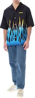 Lookbook KENZO SS22 火焰印花保齡球短袖襯衫 黑色 FC55CH1409S6-99