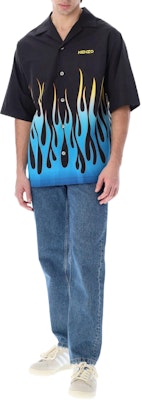 ケンゾー SS22 フレーム ボウリング 半袖 シャツ ブラック FC55CH1409S6-99 Lookbook ケンゾー SS22 フレーム ボウリング 半袖 シャツ ブラック FC55CH1409S6-99