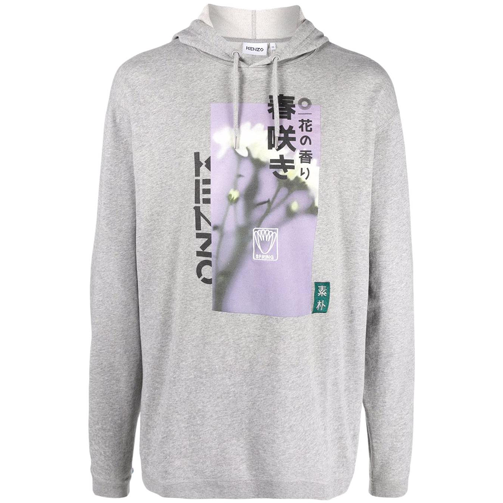 KENZO SS22 Floral Logo Hoodie Gray Edition FC55SW3714MK-94