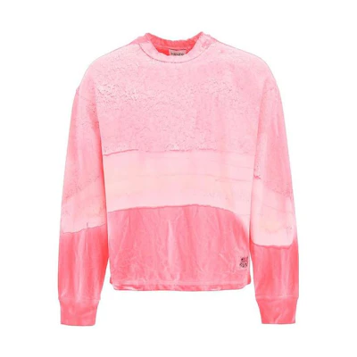 KENZO SS22 Gradient Patchwork Crewneck Sweatshirt Pink - FC55SW5194ML2-7M