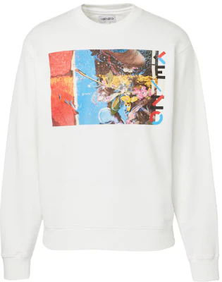 Kenzo SS22 Graphic Print Cotton Crewneck Sweatshirt White Men FC55SW0314ML-01 Buy Kenzo SS22 Graphic Print Cotton Crewneck Sweatshirt White Men FC55SW0314ML-01