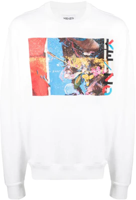 Kenzo SS22 Graphic Print Cotton Crewneck Sweatshirt White Men FC55SW0314ML-01 Order Kenzo SS22 Graphic Print Cotton Crewneck Sweatshirt White Men FC55SW0314ML-01