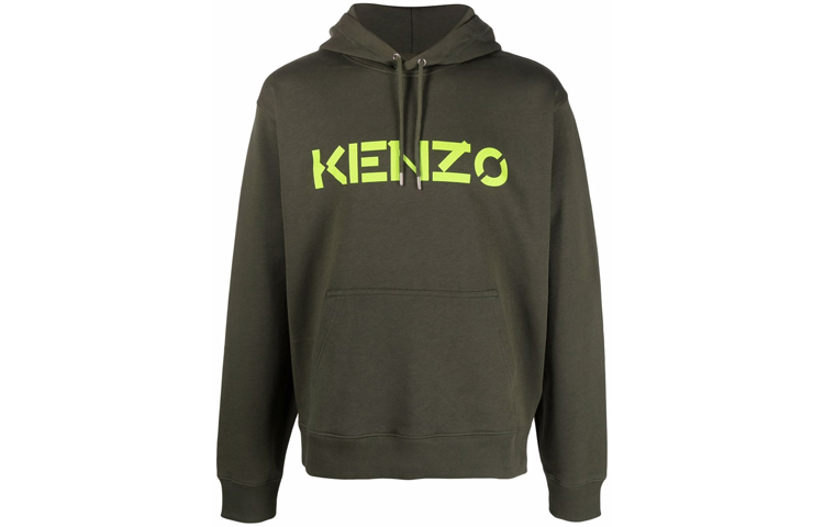 KENZO SS22 Green Logo Print Hoodie FB65SW3004ML-51A