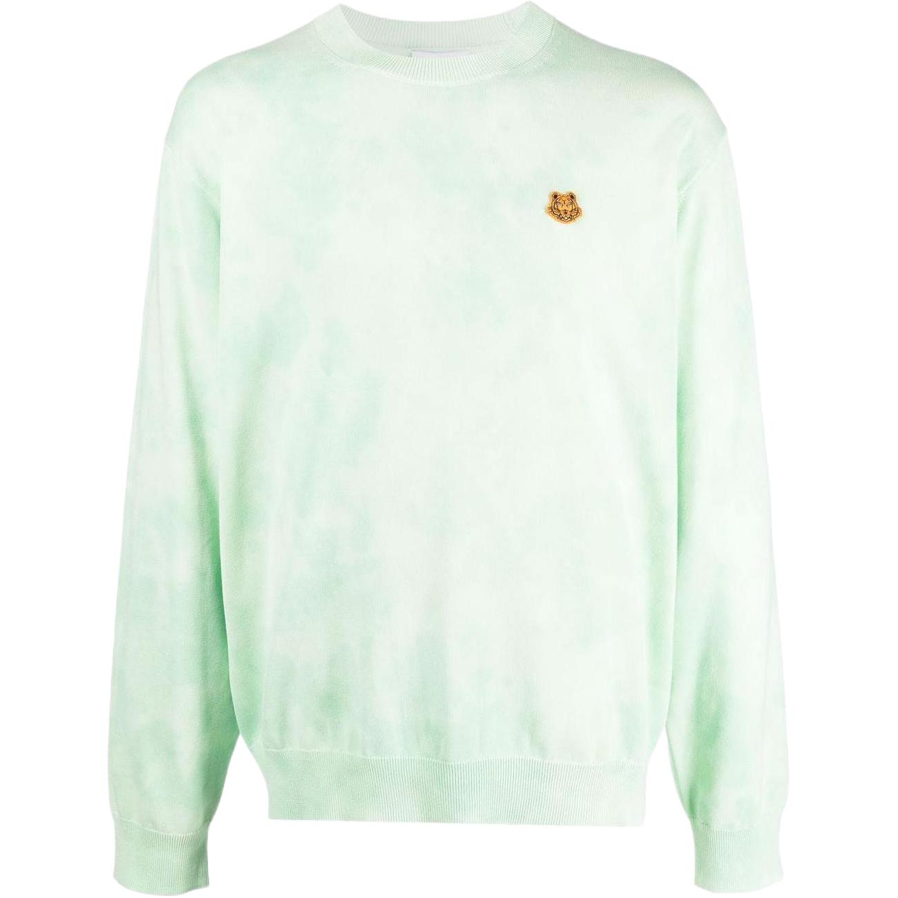 KENZO SS22 Green Tie-Dye Tiger Pullover Sweatshirt Men FC55PU6813TG-47