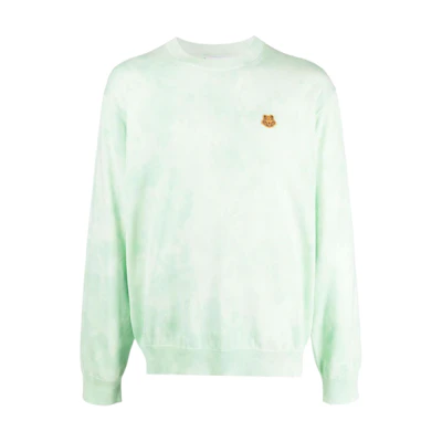 KENZO SS22 Green Tie-Dye Tiger Pullover Sweatshirt Men FC55PU6813TG-47