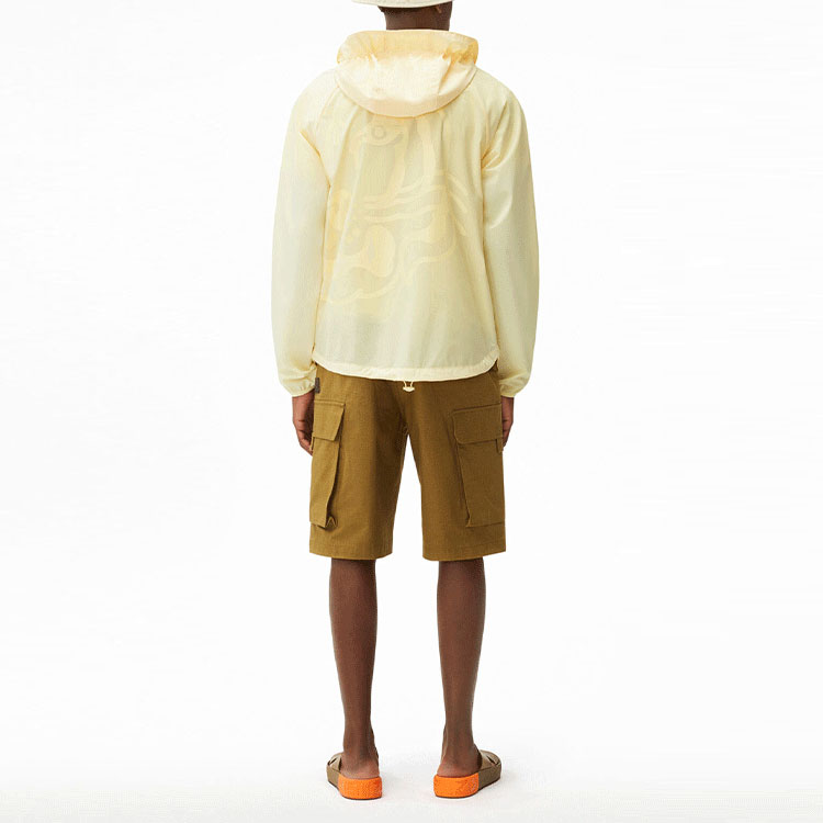 Details for KENZO SS22 K-Tiger Yellow Hooded Zip-Up Jacket  Windbreaker. FC55BL1551NU-37