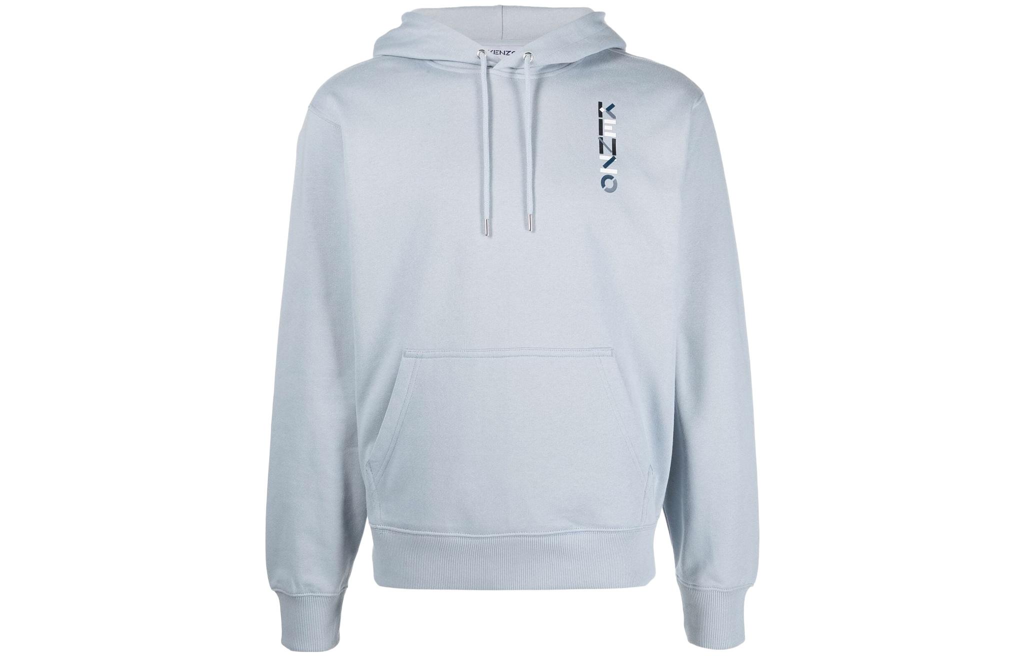 KENZO SS22 Light Blue Logo Print Hoodie FB65SW3024MO-62