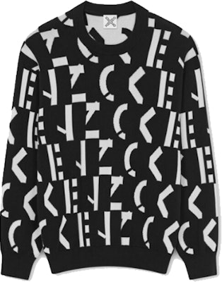 KENZO SS22 Logo Knit Pullover Sweater Hitam Edisi Terbatas FC55PU6883SD-99 Order KENZO SS22 Logo Knit Pullover Sweater Hitam Edisi Terbatas FC55PU6883SD-99
