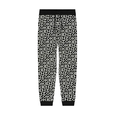 KENZO SS22 Logo Print Drawstring Casual Pants Black - . FC55PA6913SC-99