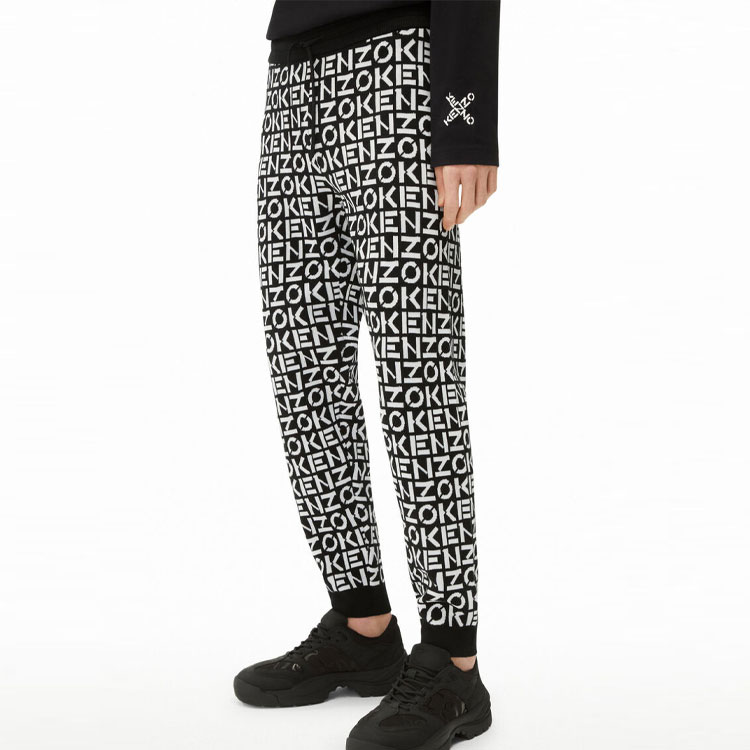 Details for KENZO SS22 Logo Print Drawstring Casual Pants Black - . FC55PA6913SC-99