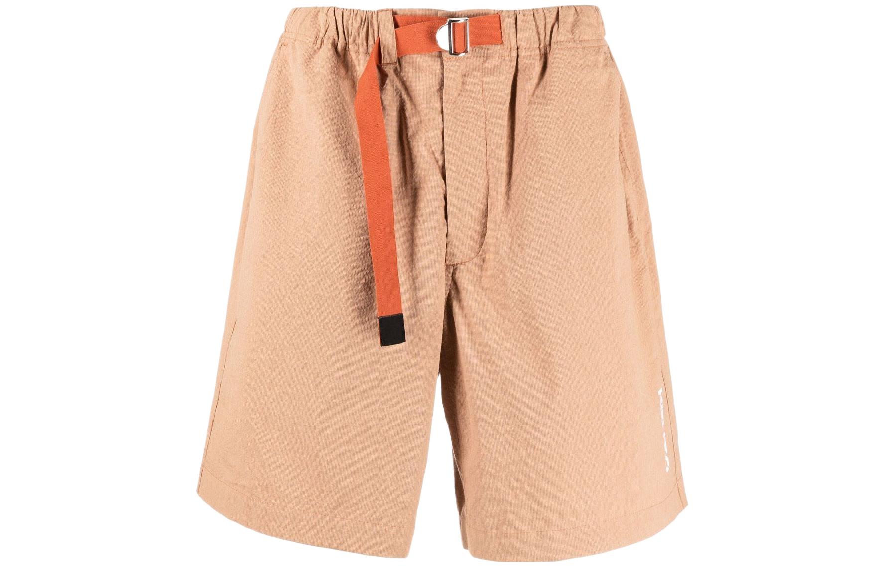 KENZO SS22 Logo Print Elastic Waist Straight Shorts Brown Mens FC55SH5069CW-42