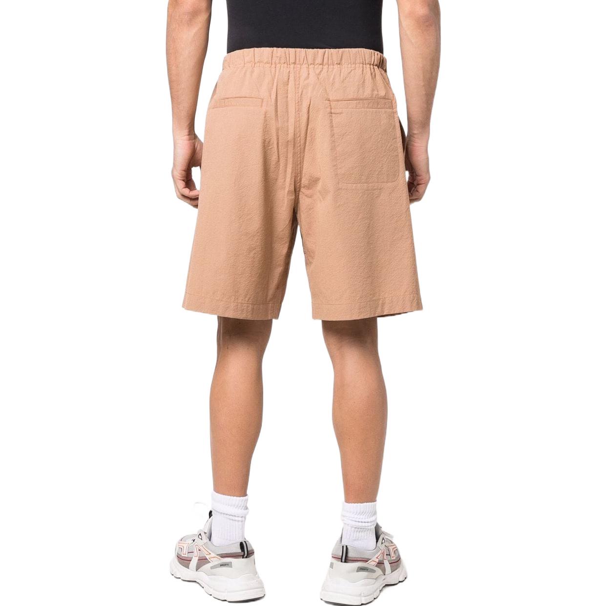 Shop KENZO SS22 Seluar Pendek Lelaki Coklat dengan Logo Cetak dan Pinggang Elastik FC55SH5069CW-42