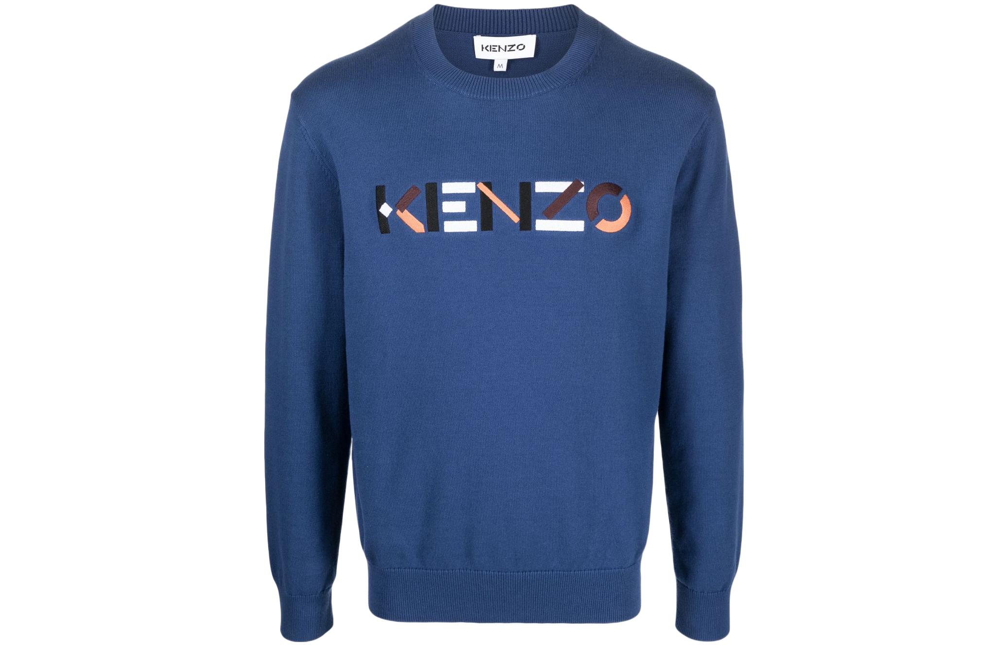 Buy KENZO SS22 Logo Pullover Crewneck Sweater Men’s Blue Long Sleeve. FC55PU6943LA-78