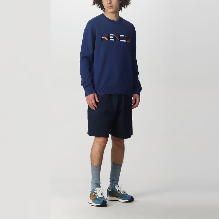 Sizing KENZO SS22 Logo Pullover Crewneck Sweater Men’s Blue Long Sleeve. FC55PU6943LA-78