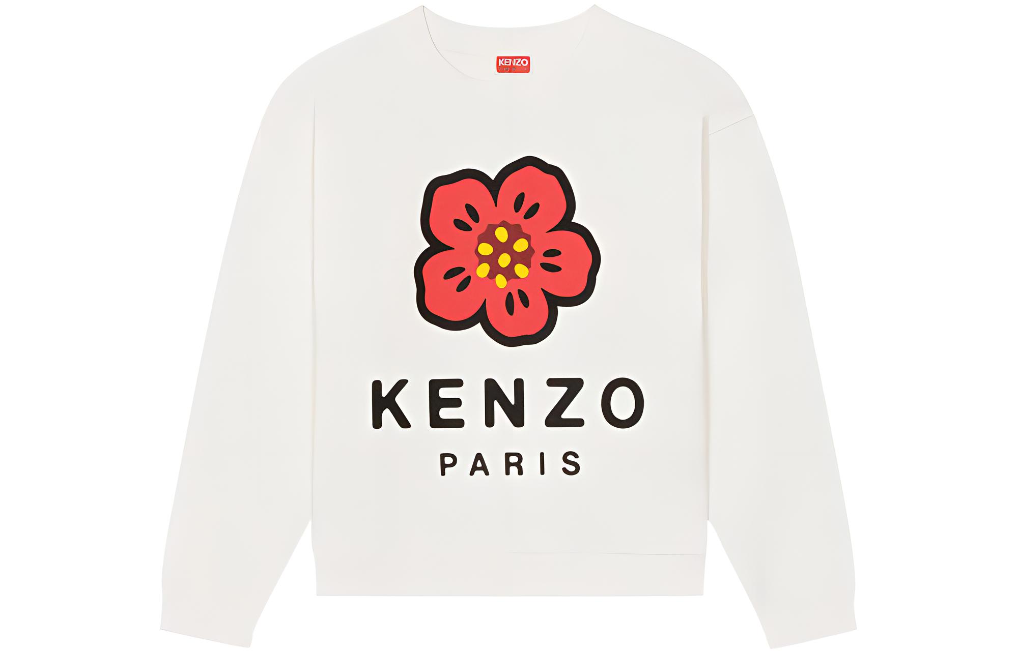 KENZO SS22 Nigo Boke Flower Logo Pullover Sweatshirt White FC55SW410CMI-02