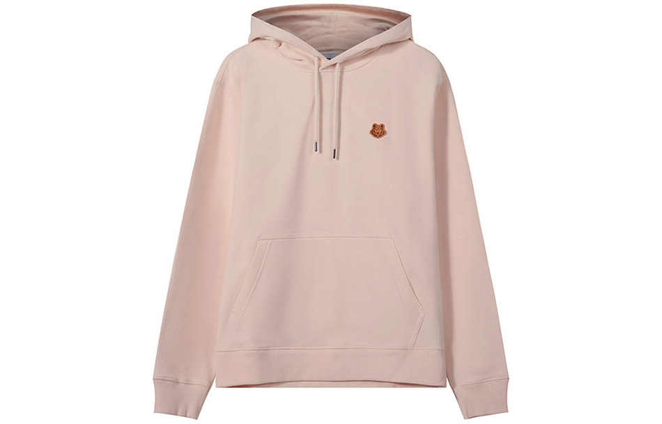 KENZO SS22 Nude Loose-Fit Logo Embroidered Hoodie Long Sleeve FB55SW3654ML-07