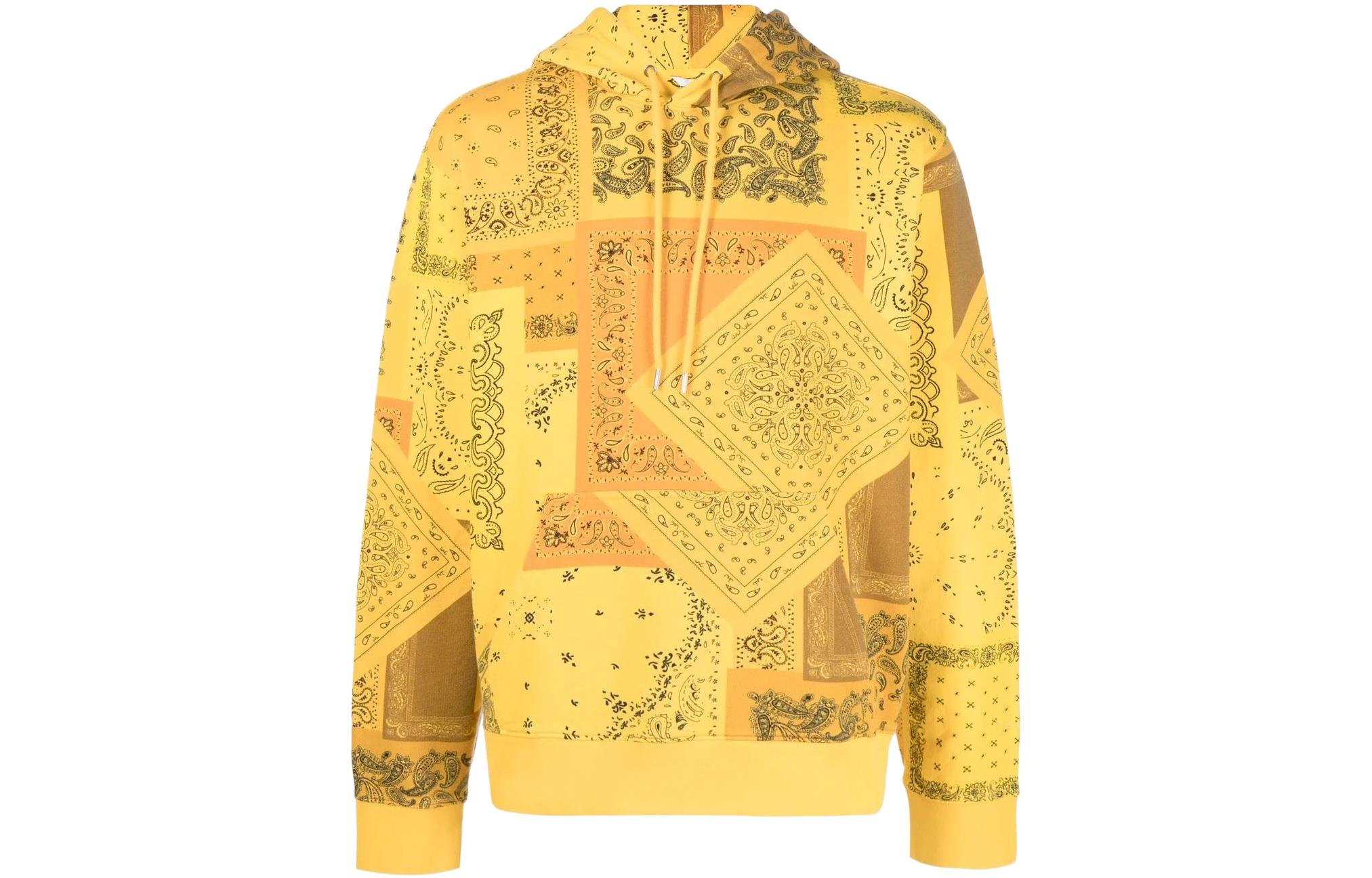 KENZO SS22 Paisley Drawstring Hoodie Yellow () FC55SW3404ML-40