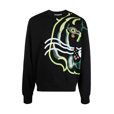 KENZO SS22 Pattern Print Long-Sleeve Sweatshirt Men’s Black FC55SW5084MO-99