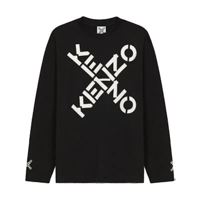 KENZO SS22 Sport 'Big X' Pullover Crewneck Long Sleeve T-Shirt Black FC55TS1554SK-99