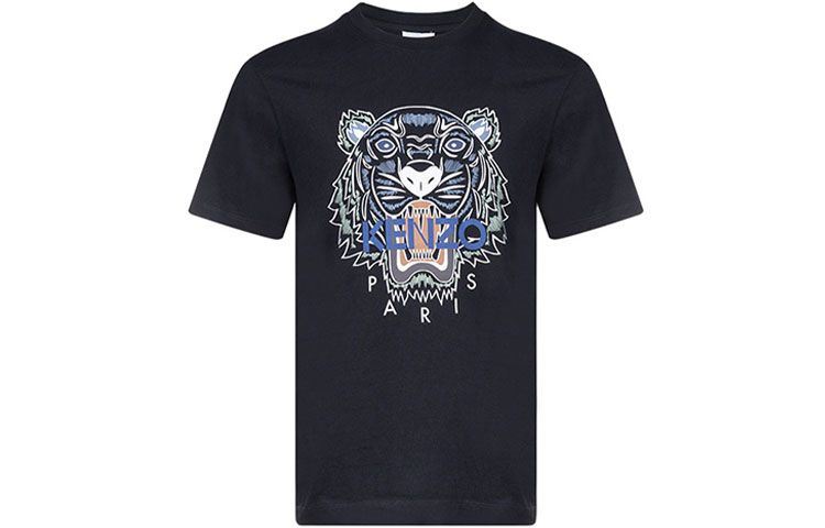 Order KENZO SS22 男士虎头印花黑色短袖T恤。 FC55TS0204YL-99
