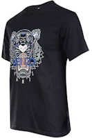 Shop KENZO SS22 Kaos Hitam Pendek Pria Motif Harimau. FC55TS0204YL-99