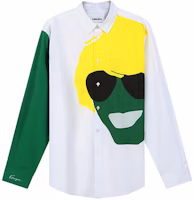 KENZO SS22 Tribute White Loose-Fit Long Sleeve Shirt Portrait Print FC55CH4265DE-01B KENZO SS22 Tribute White Loose-Fit Long Sleeve Shirt Portrait Print FC55CH4265DE-01B