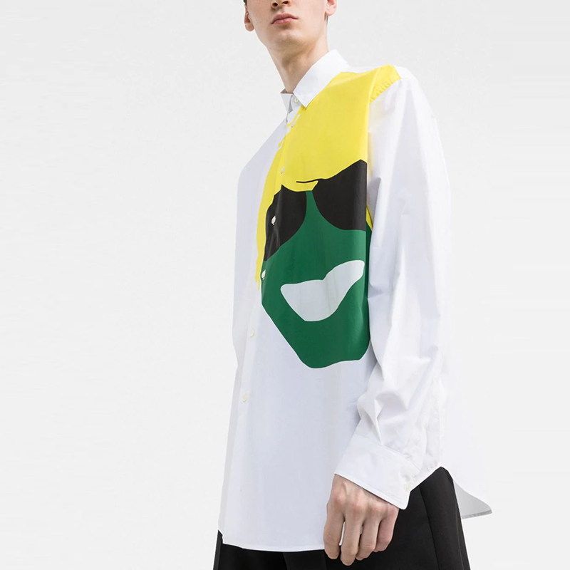 Details for KENZO SS22 致敬版白色寬鬆長袖襯衫 人像印花 FC55CH4265DE-01B