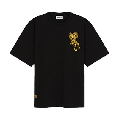 KENZO SS22 Year of the Tiger Capsule Climbing Tiger T-Shirt Black Mens FC55TS082CSB-99